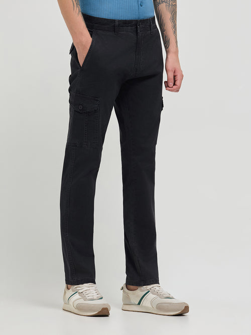 Coral Black Cargo Casual Trousers