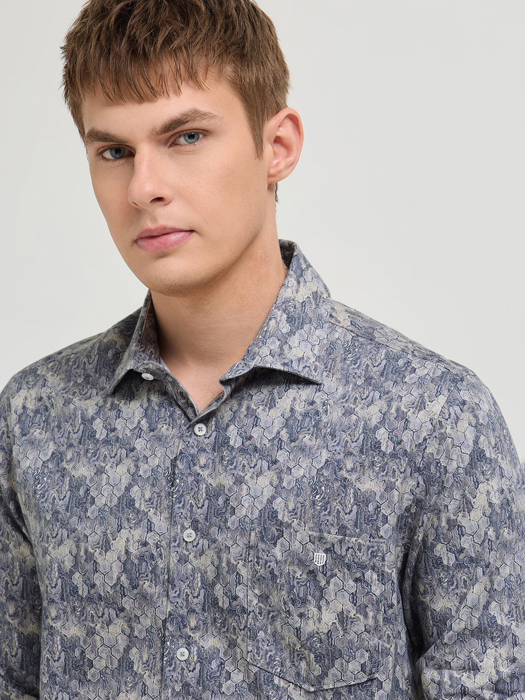 mens grey casual shirt
