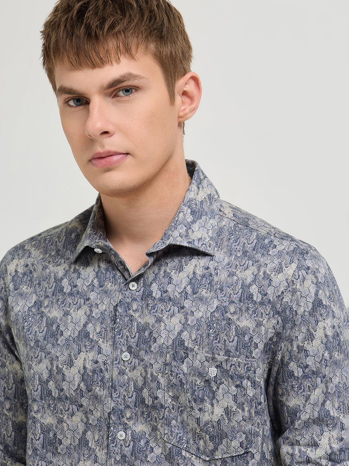 mens grey casual shirt