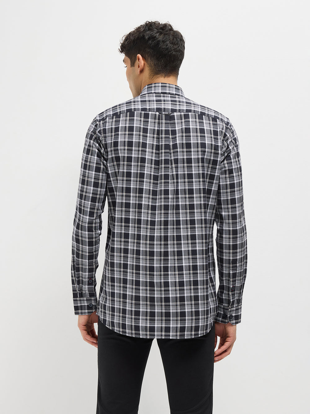 check shirt for men black