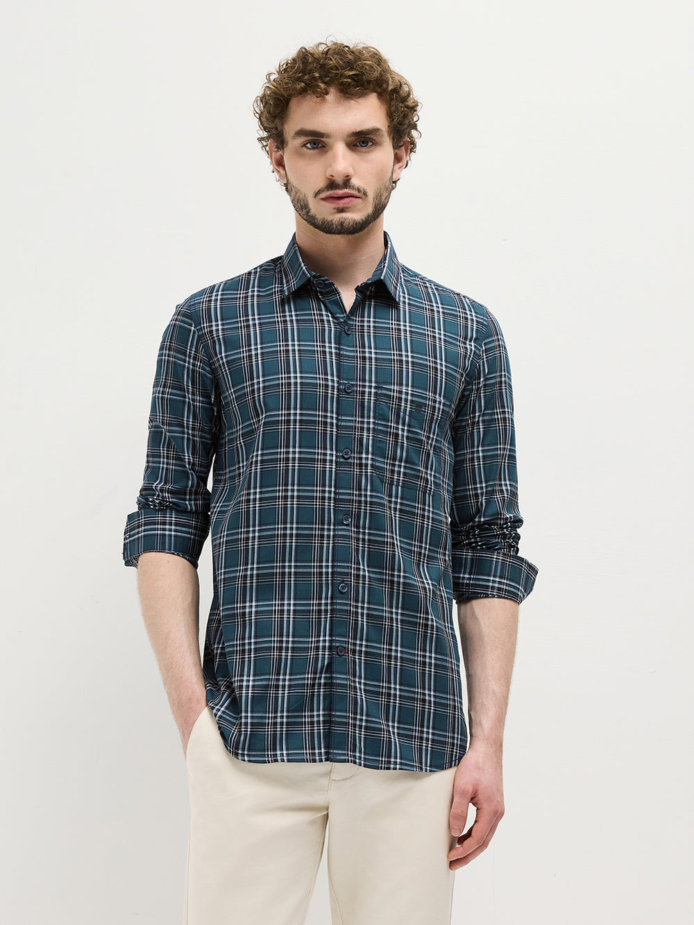 check shirt green