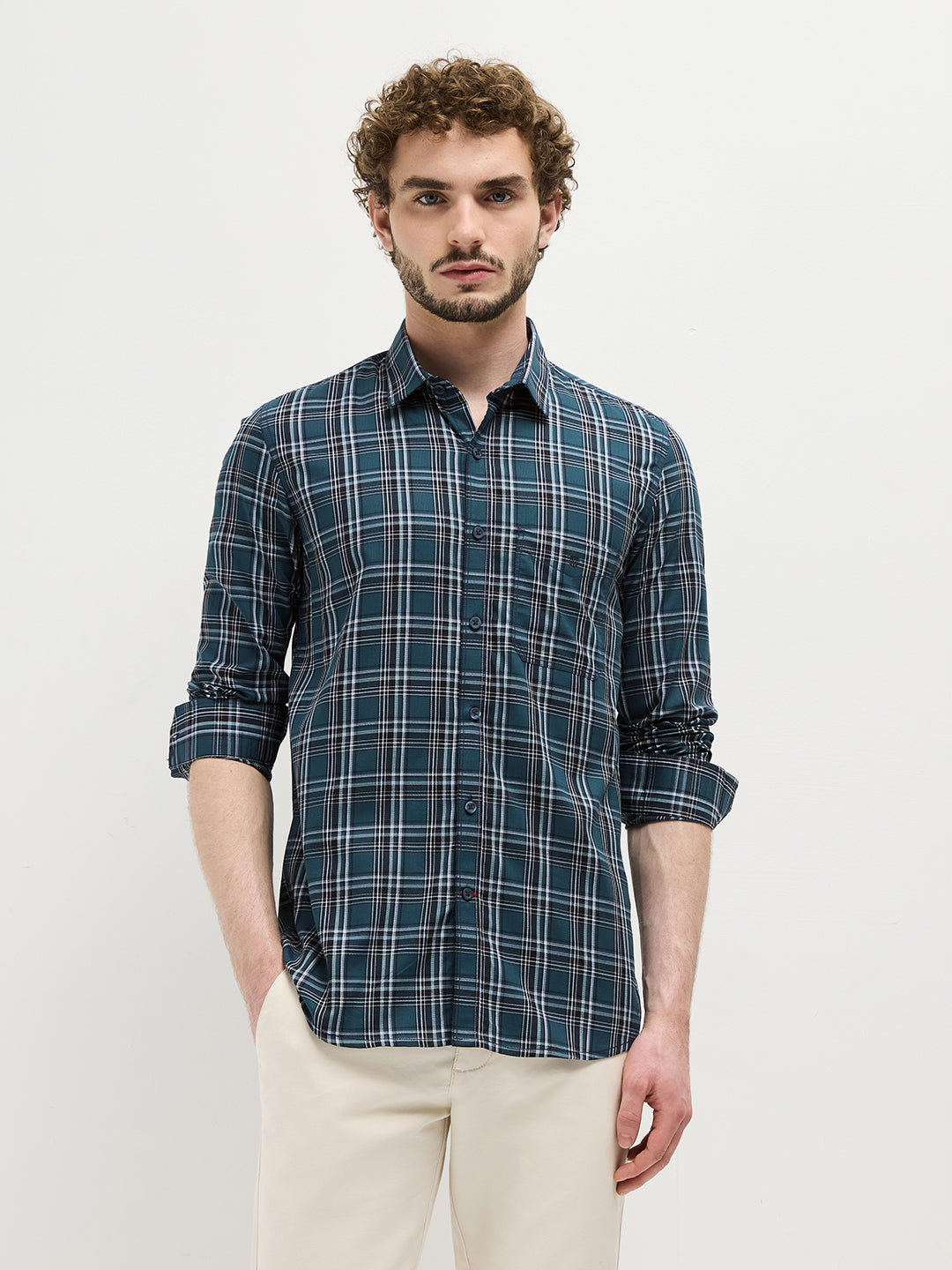 check shirt green