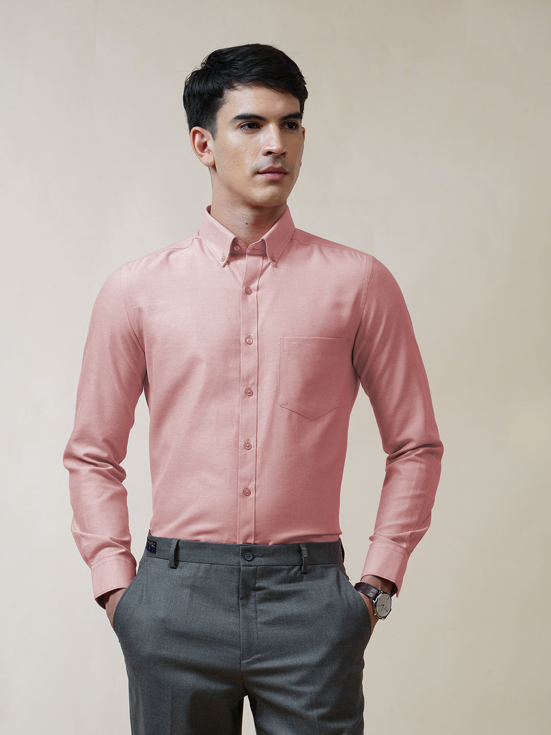 coral pink shirt