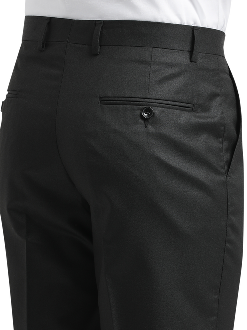 Black Micro Dobby Solid Trousers