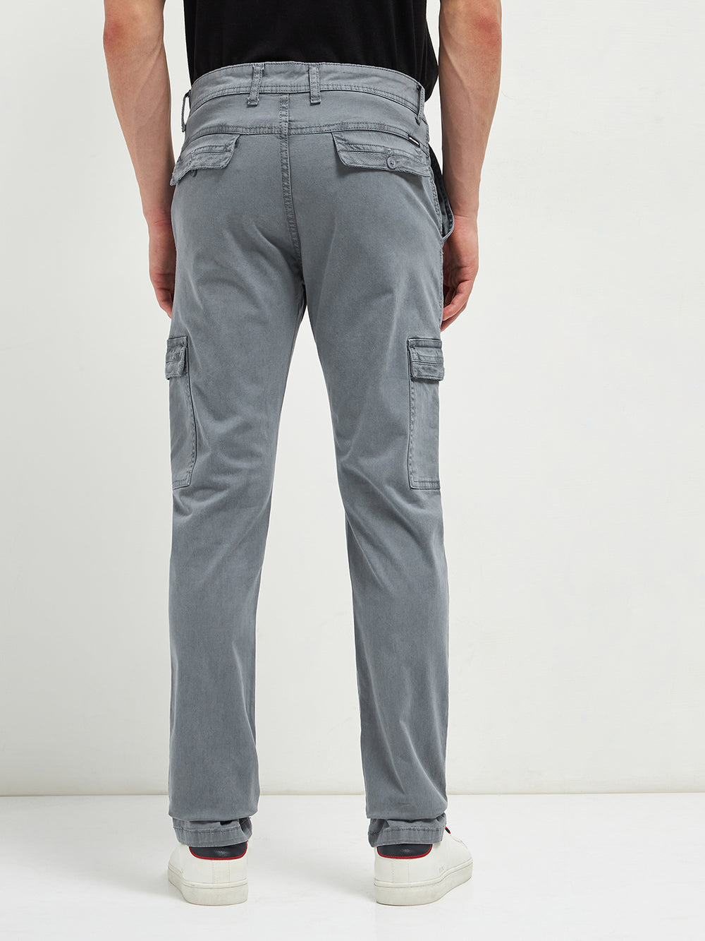 cotton regular fit trousers