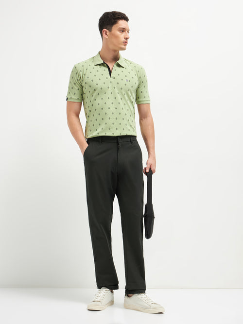 Olive Stretchable Lycra Cotton Traveler Trouser