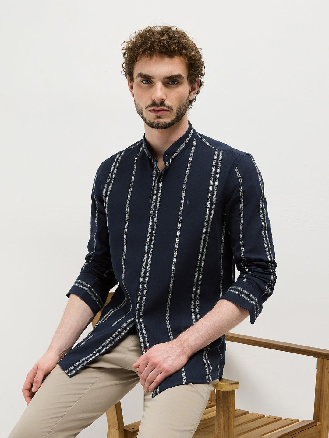 dark blue mens casual shirt