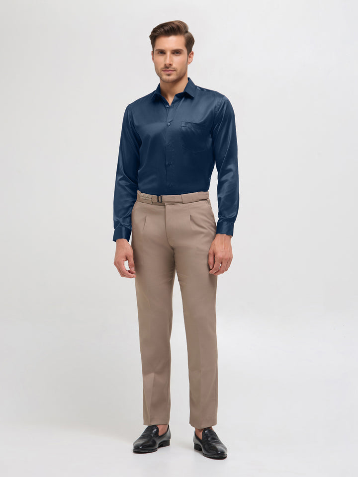 dark blue solid shirt