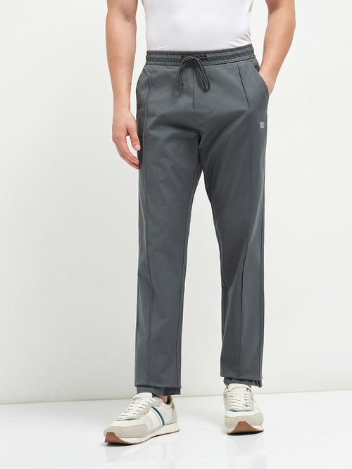 Dark Grey Stretchable Lycra Cotton Traveler Trouser