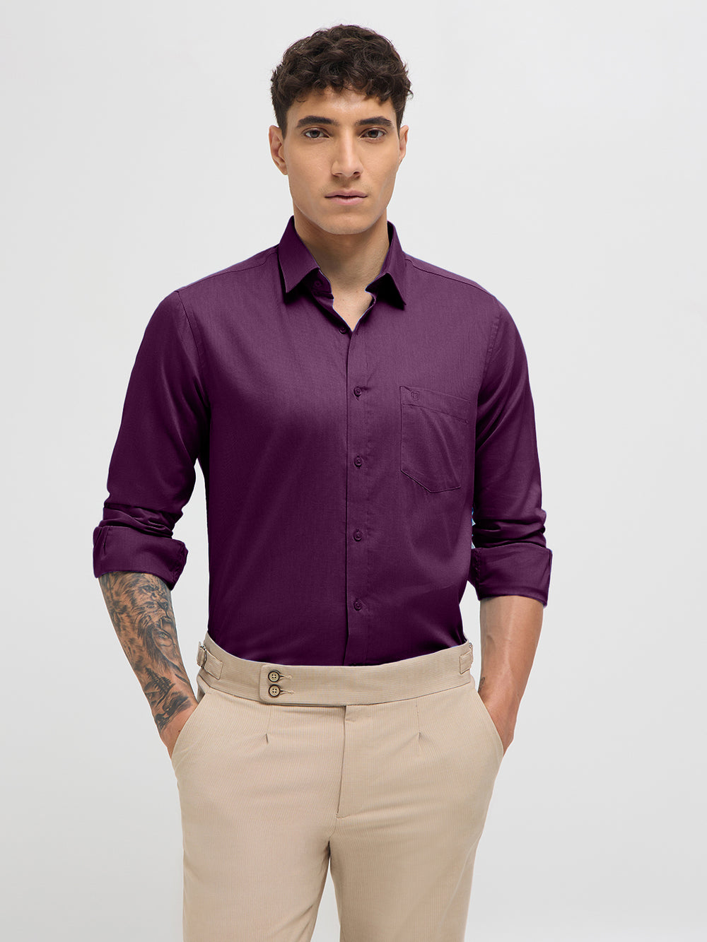 dark purple formal shirt