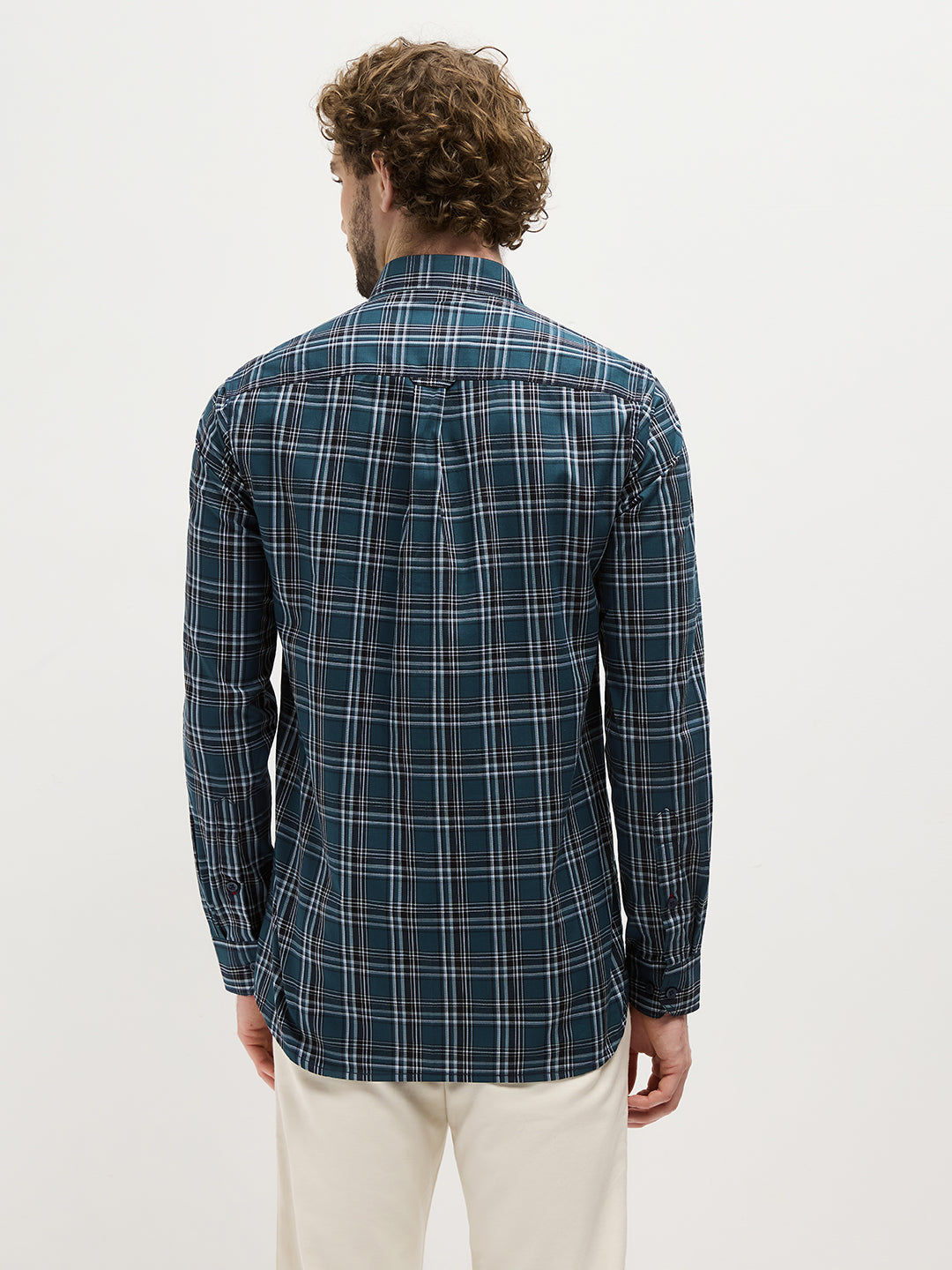 Green Checked Casual Shirt
