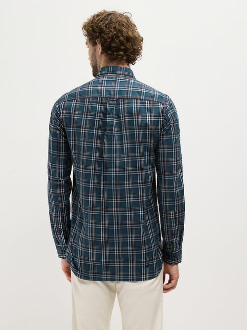 Green Checked Casual Shirt