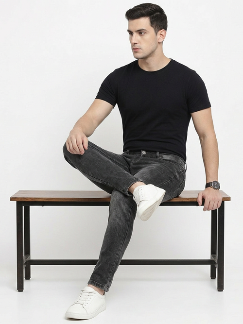 Cobalt Black Faded Denim Trousers