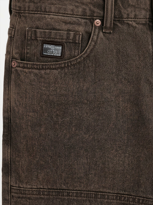 Burnt Brown Denim Trousers