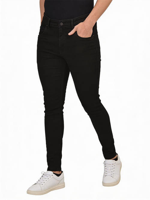 Coral Black Denim Trousers