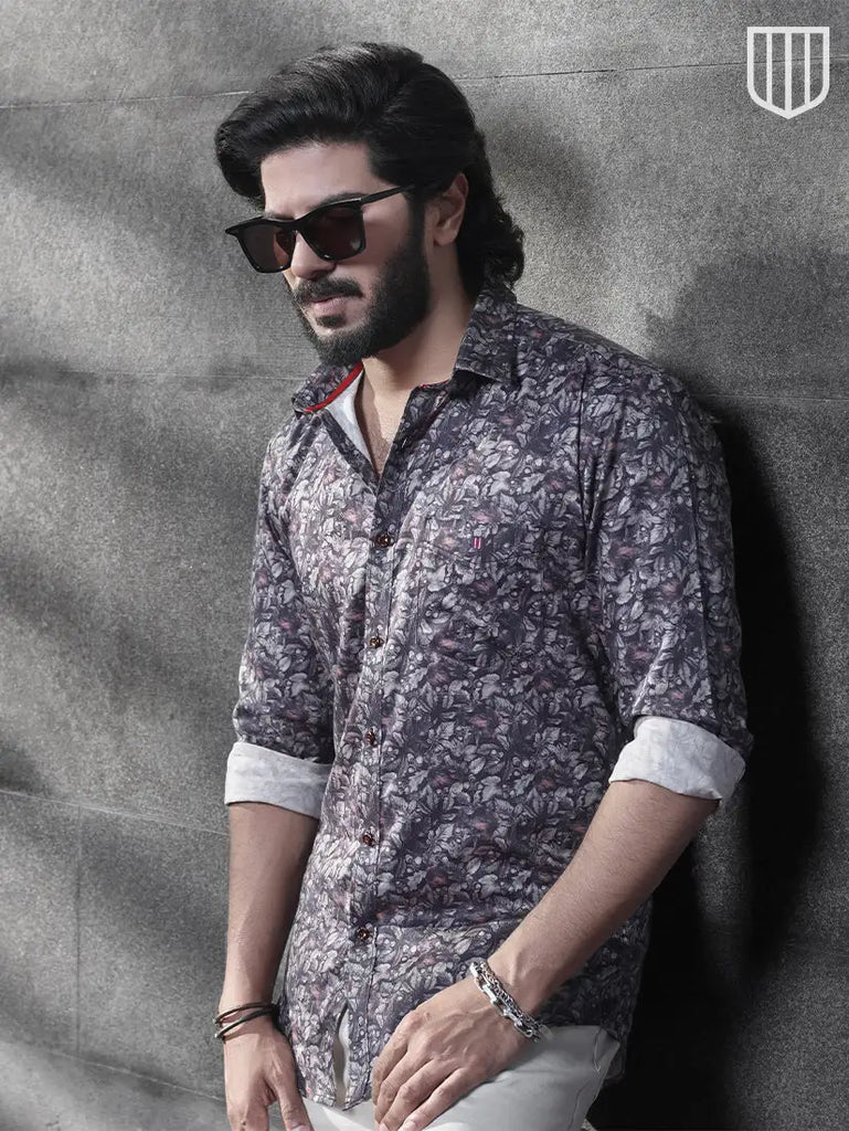 OTTO Midnight Blue Printed Casual Shirt. Trim Fit RIGEL 1 DQ