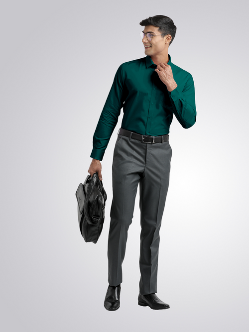 Sea Green Micro Dobby Solid Shirt