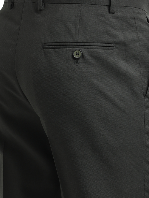 Olive Micro Dobby Solid Trousers
