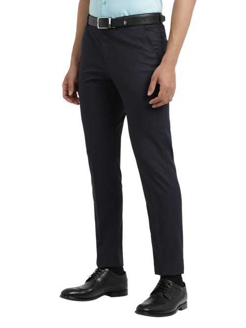 Navy Micro Dobby Formal Trousers