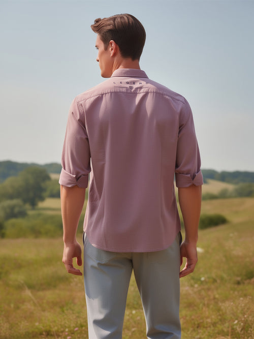 Dusk Rose Plain Casual Shirt With Dual Pockets