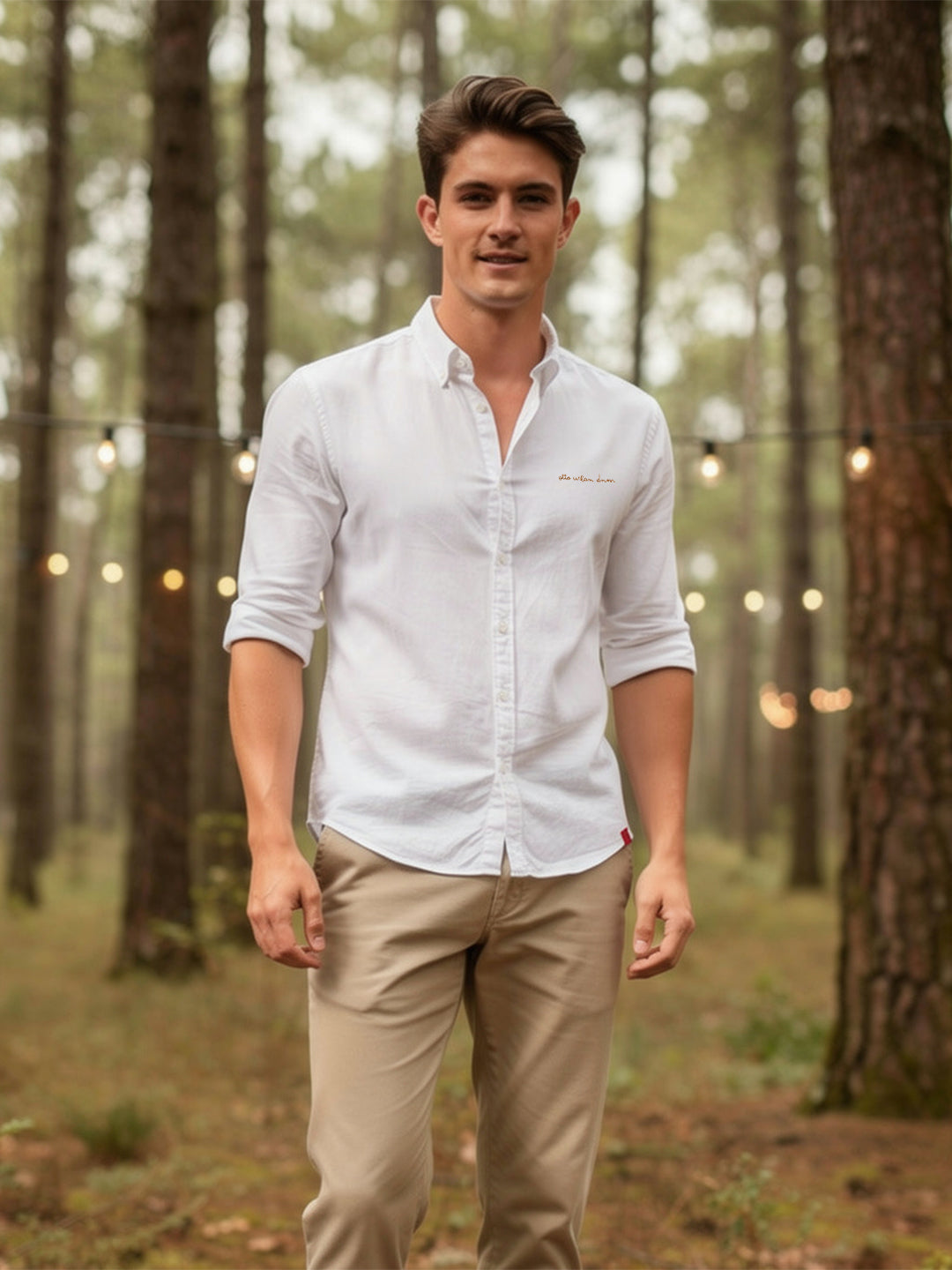 Moonlight White Plain Casual Shirt