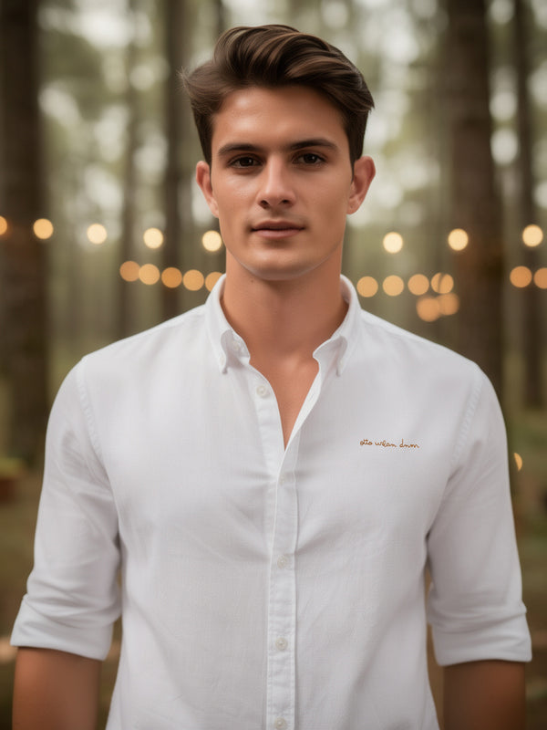 Moonlight White Plain Casual Shirt