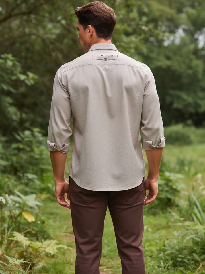 Desert Sand Beige Printed Casual Shirt