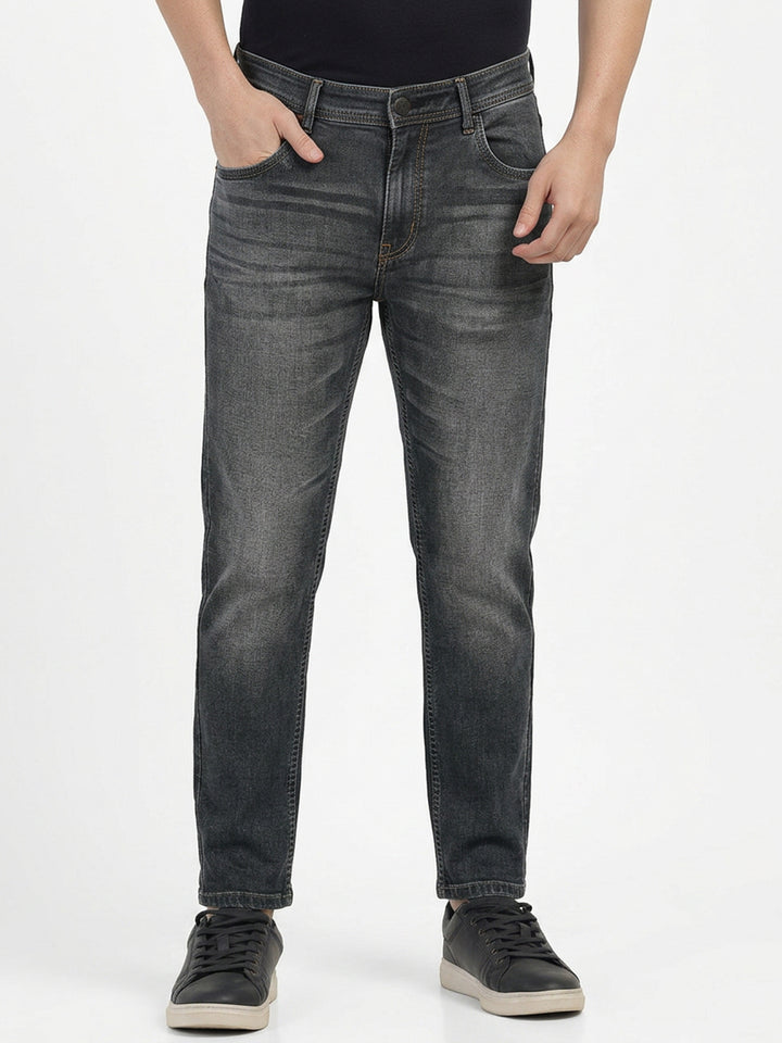 Dark Green Faded Denim Trousers