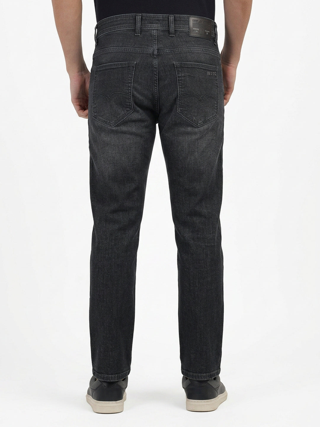 Dark Green Faded Denim Trousers