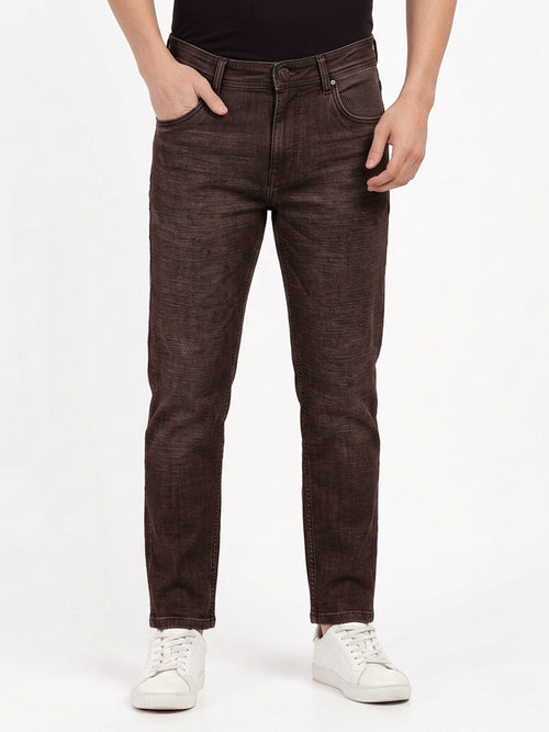 Coffee Brown Faded Denim Trousers