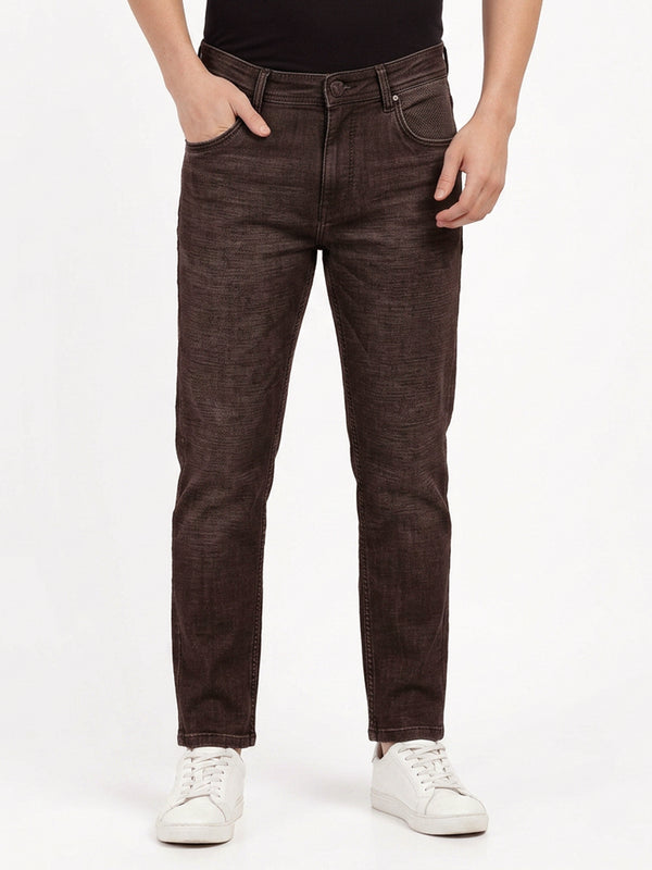 Coffee Brown Faded Denim Trousers