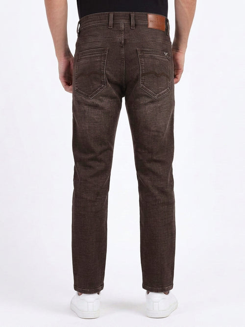 Coffee Brown Faded Denim Trousers