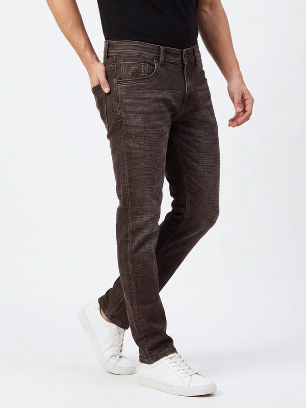 Coffee Brown Faded Denim Trousers