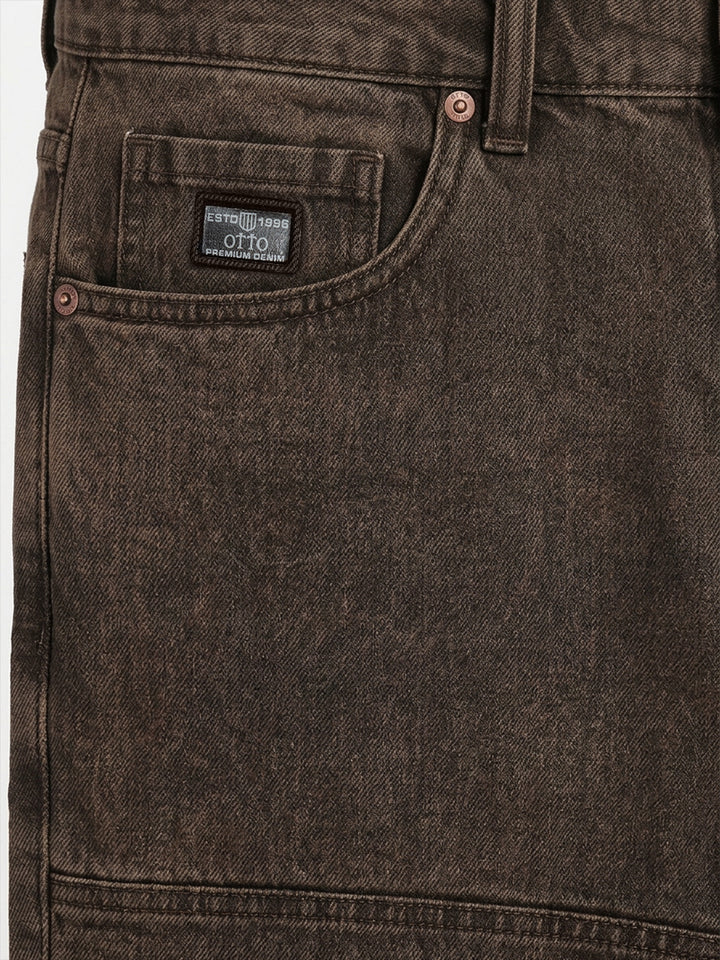Burnt Brown Denim Trousers