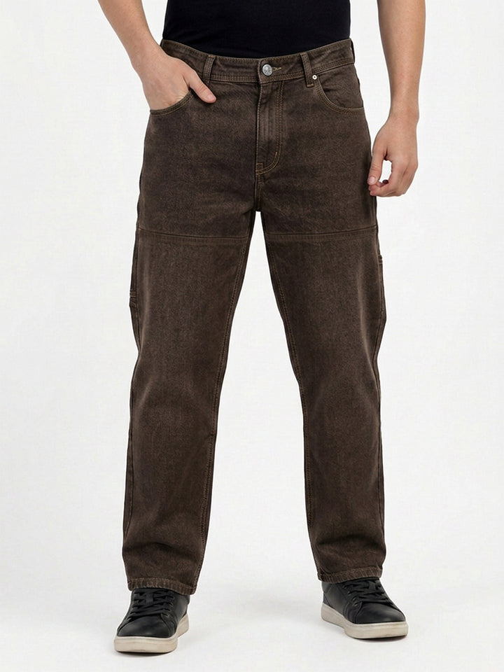 Burnt Brown Denim Trousers