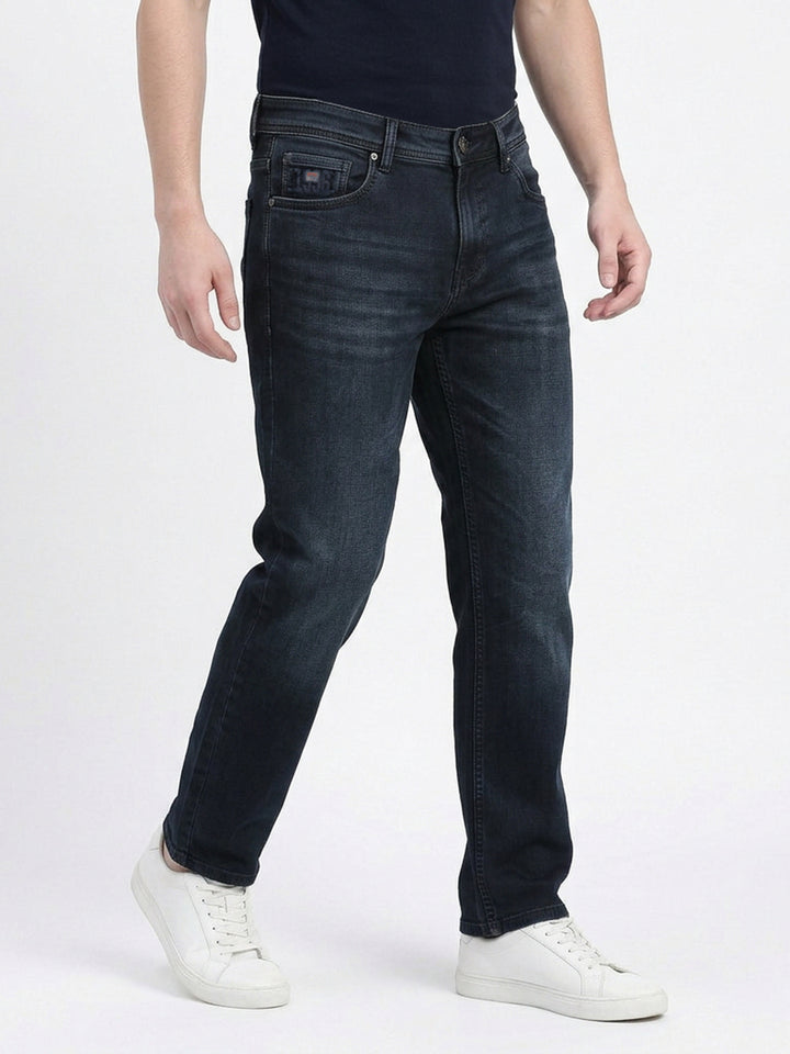 Dark Blue Faded Denim Trousers