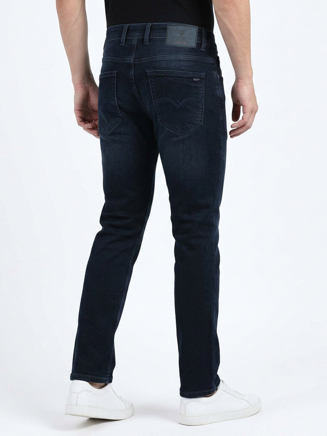 Dark Blue Faded Denim Trousers