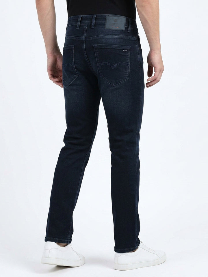 Dark Blue Faded Denim Trousers