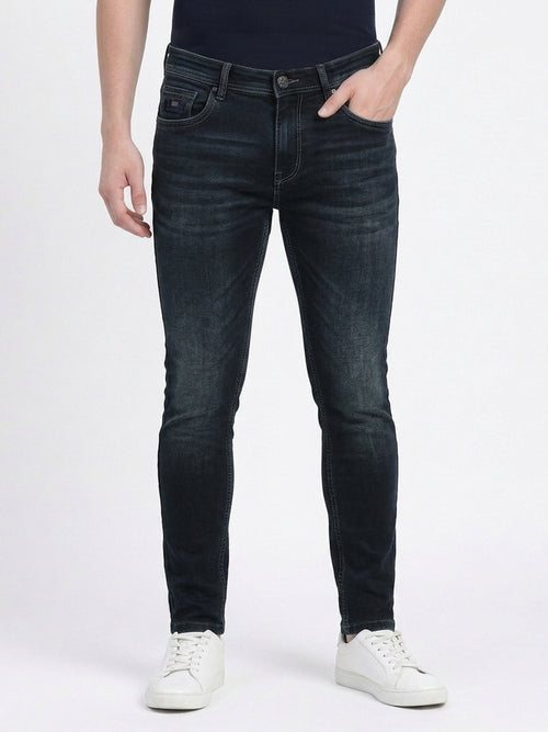 Dark Blue Faded Denim Trousers