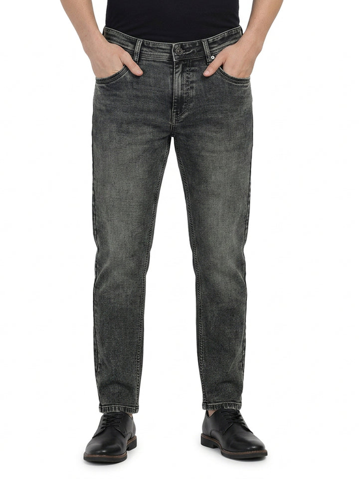 Bottle Green Faded Denim Trousers