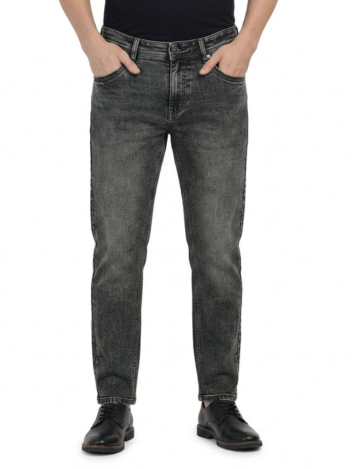 Bottle Green Faded Denim Trousers