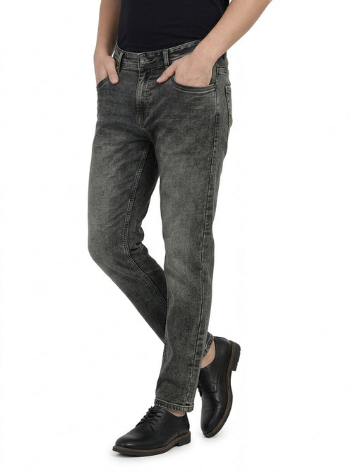 Bottle Green Faded Denim Trousers