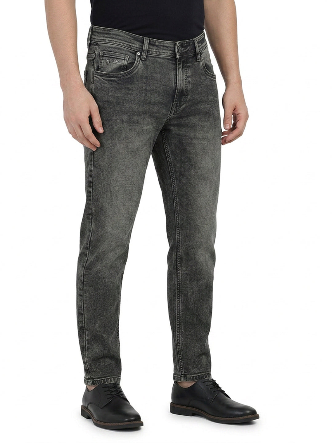 Bottle Green Faded Denim Trousers