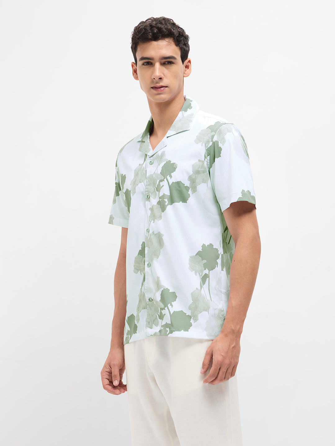 geometric print shirt