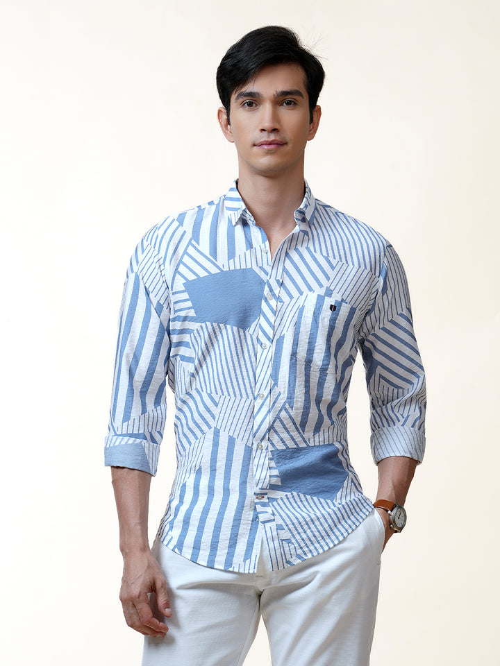 geometric printed shirt