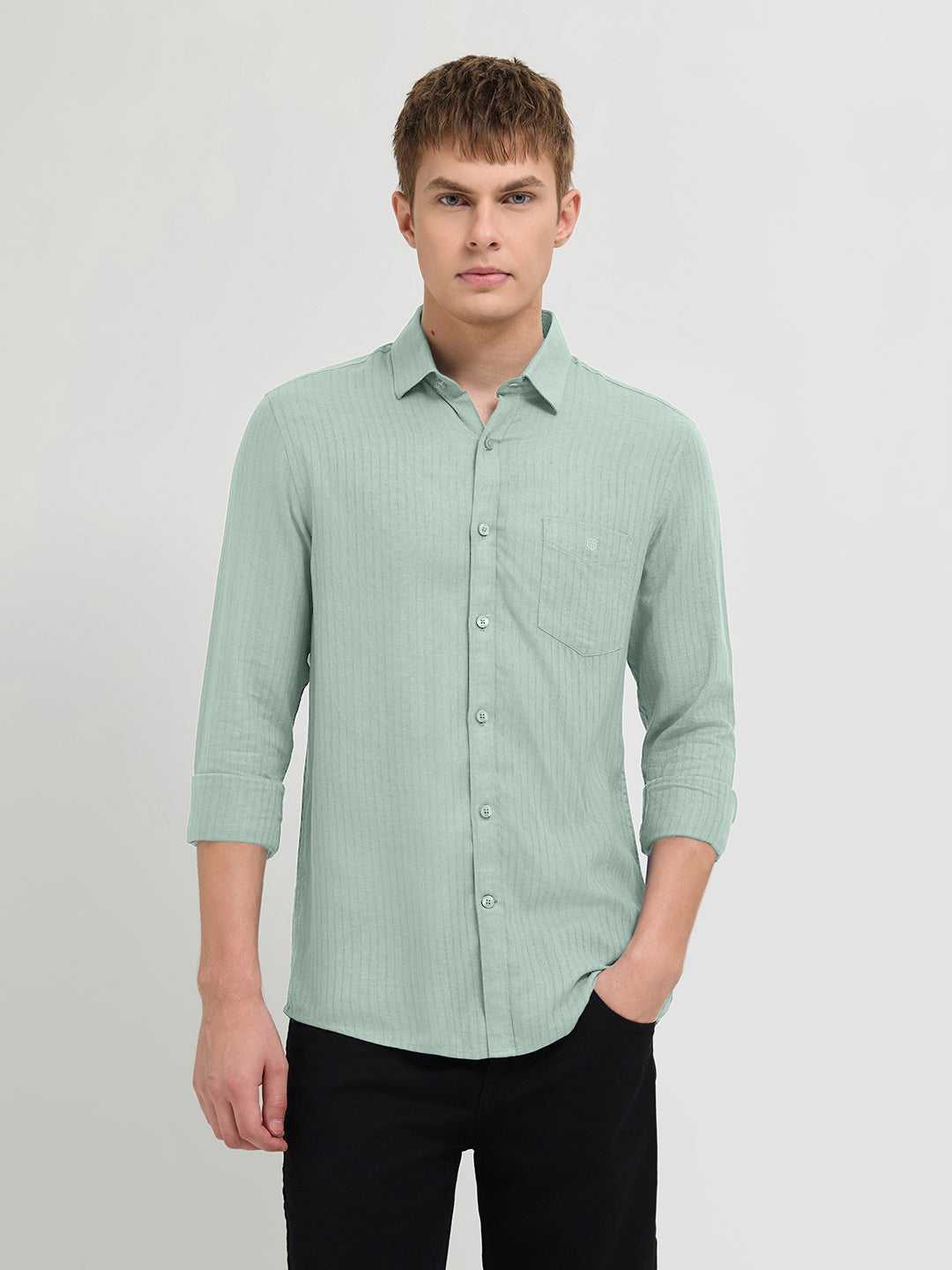green casual shirt mens