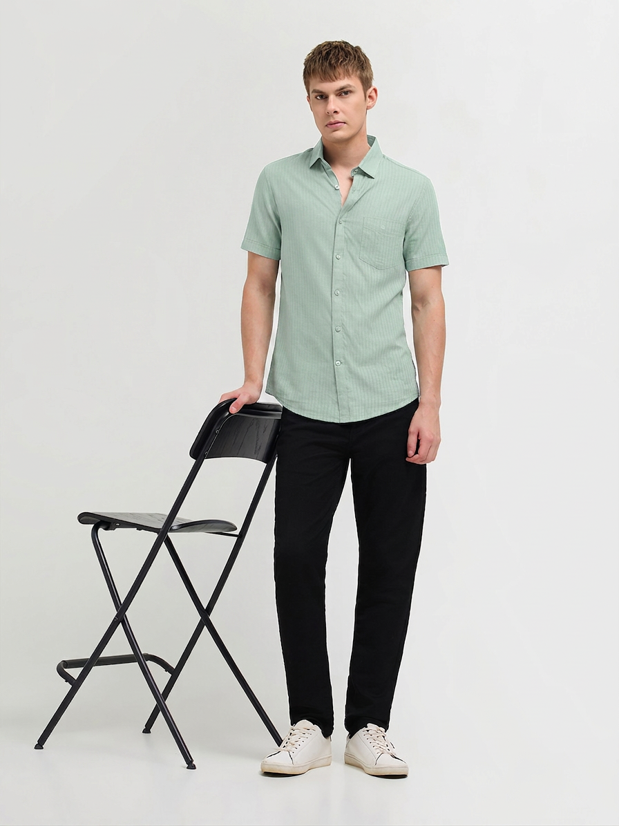 green casual shirt