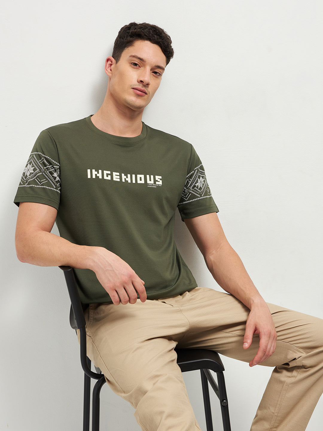 green crew neck t shirt