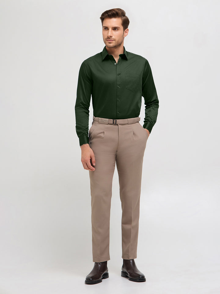 green formal shirt