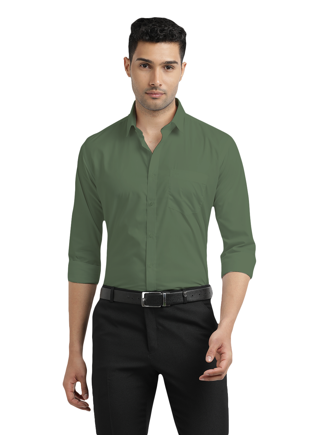 green formal shirt mens